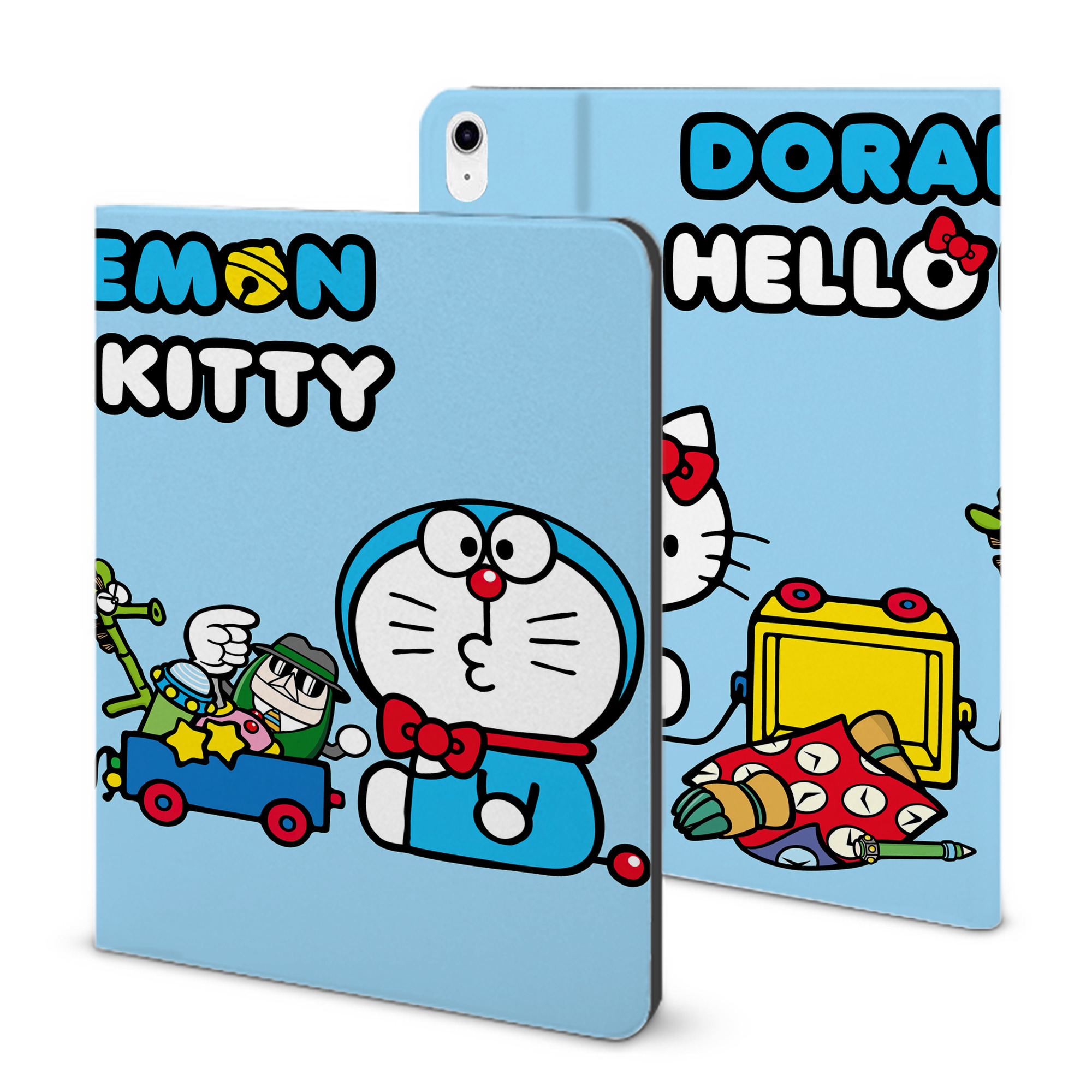 （画像用） ドラえもん Doraemon IPad ケース ブック型 PUレザー TPU 耐衝撃 軽量 薄型 ペン収納なし 全面保護 IPad 各モデル対応